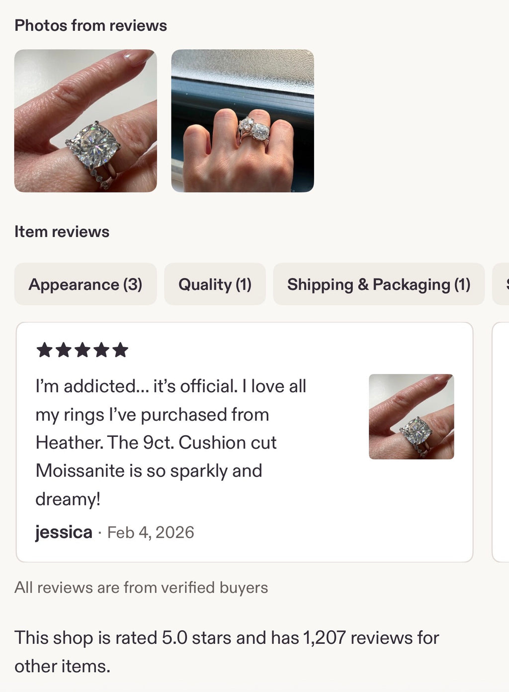 A fiery 9ct certified CLASSIC cushion-cut Moissanite solitaire, the ring of a certain princess (ex-princess?), but without the royal price tag! So indulge!