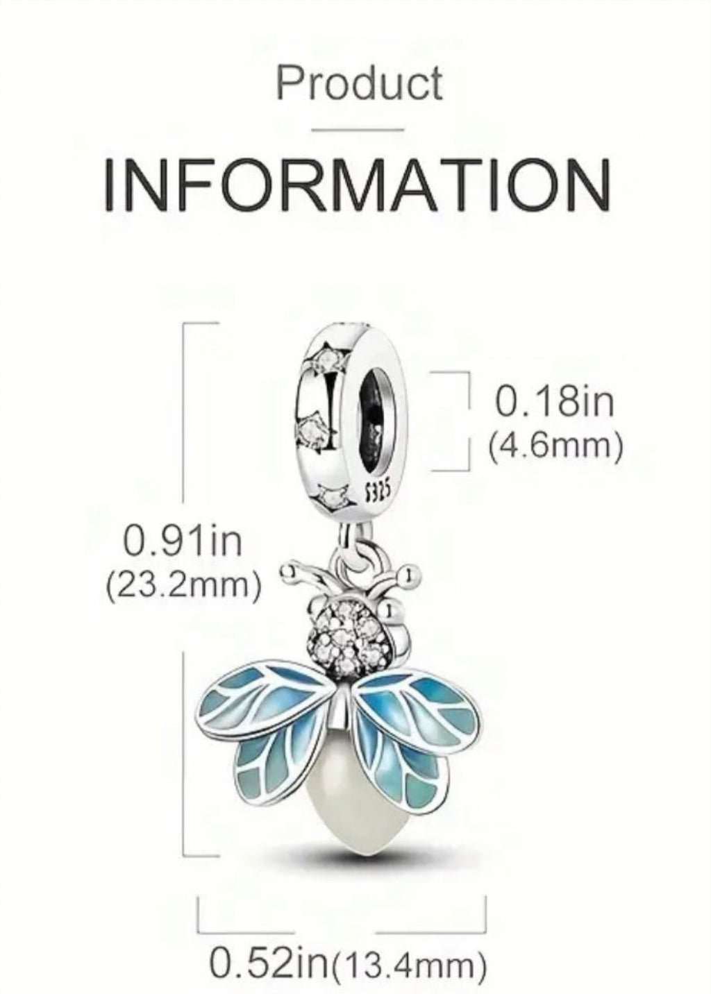 Dragonfly charm, rose charm, tree of life charm and lightning bug charm that glows in the dark! All solid sterling silver charms!