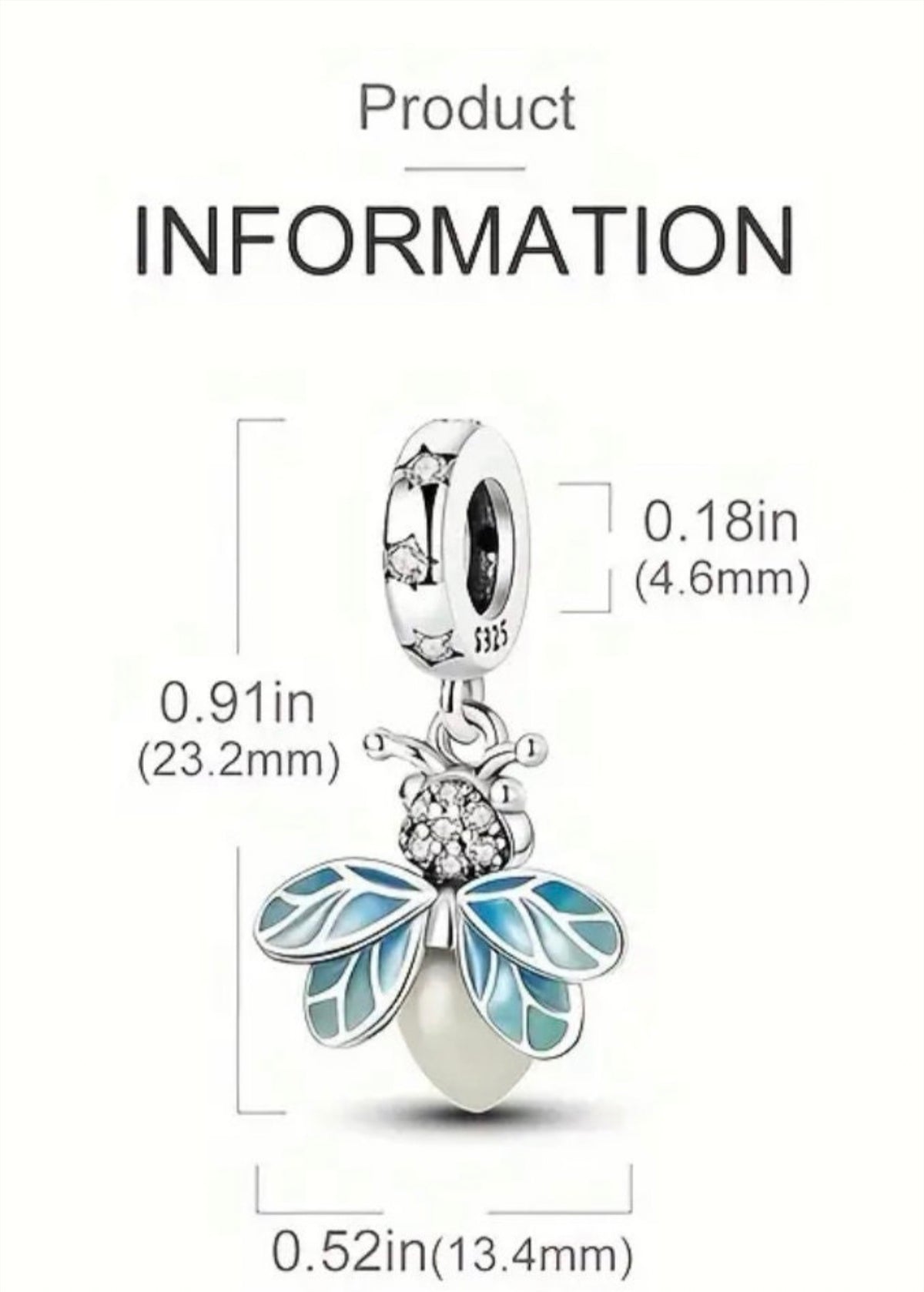 Dragonfly charm, rose charm, tree of life charm and lightning bug charm that glows in the dark! All solid sterling silver charms!