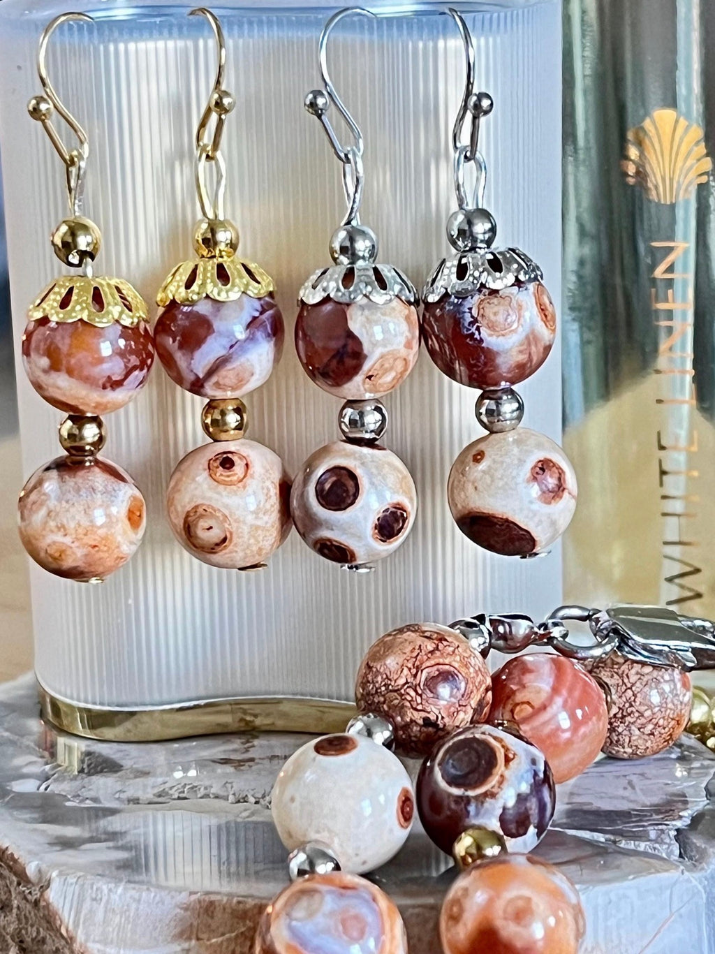 The “Pumpkin Spice Latte” fire agate bracelet joins the Holiday Collection lineup! It’s perfect for autumn, Halloween AND Thanksgiving!