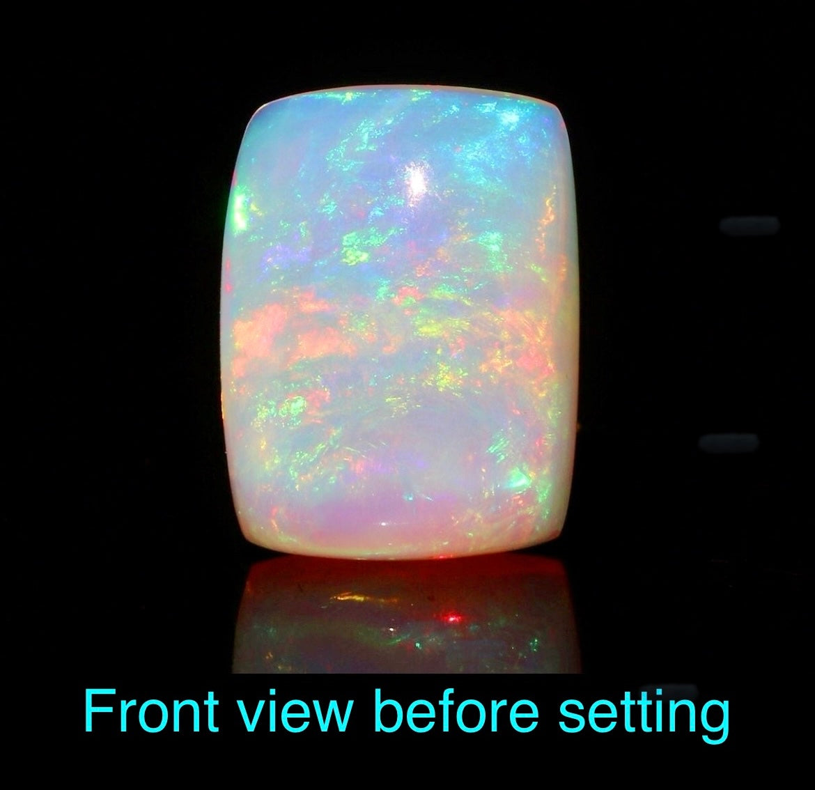 9.2ct white Ethiopian opal/Welo fire opal pendant. SPECTACULAR domed rectangular AAA opal cabochon in solid sterling silver! Stellar!