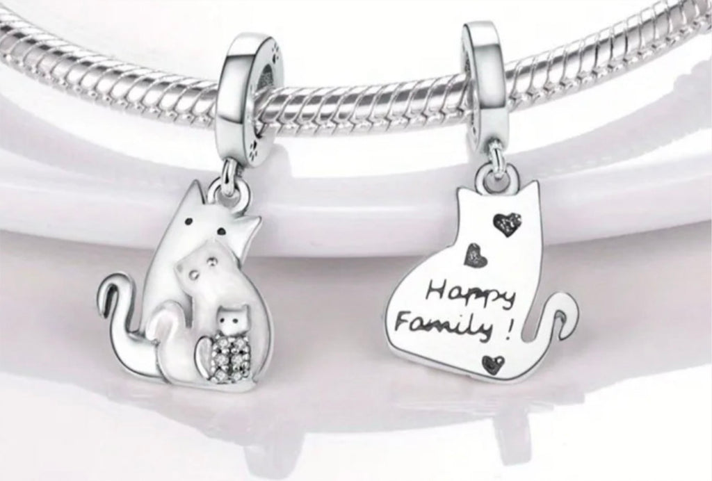 Cat charm, angel charm and cross charm! All genuine 925 sterling silver charms!
