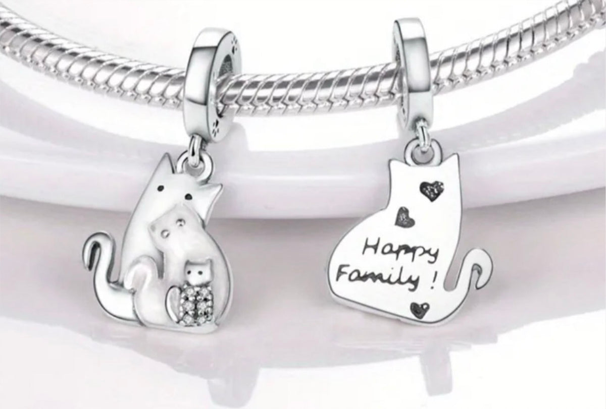 Cat charm, angel charm and cross charm! All genuine 925 sterling silver charms!