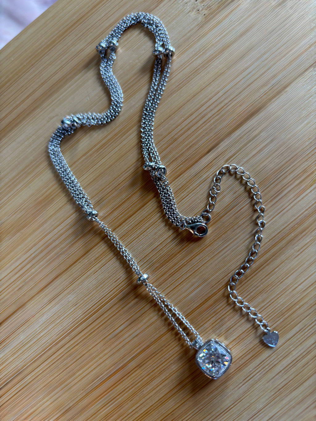 The 3ct certified cushion-cut “Twilight Twinkle” necklace, a limited edition neckpiece (50 only)! A Hand Knotted Jewelry exclusive!