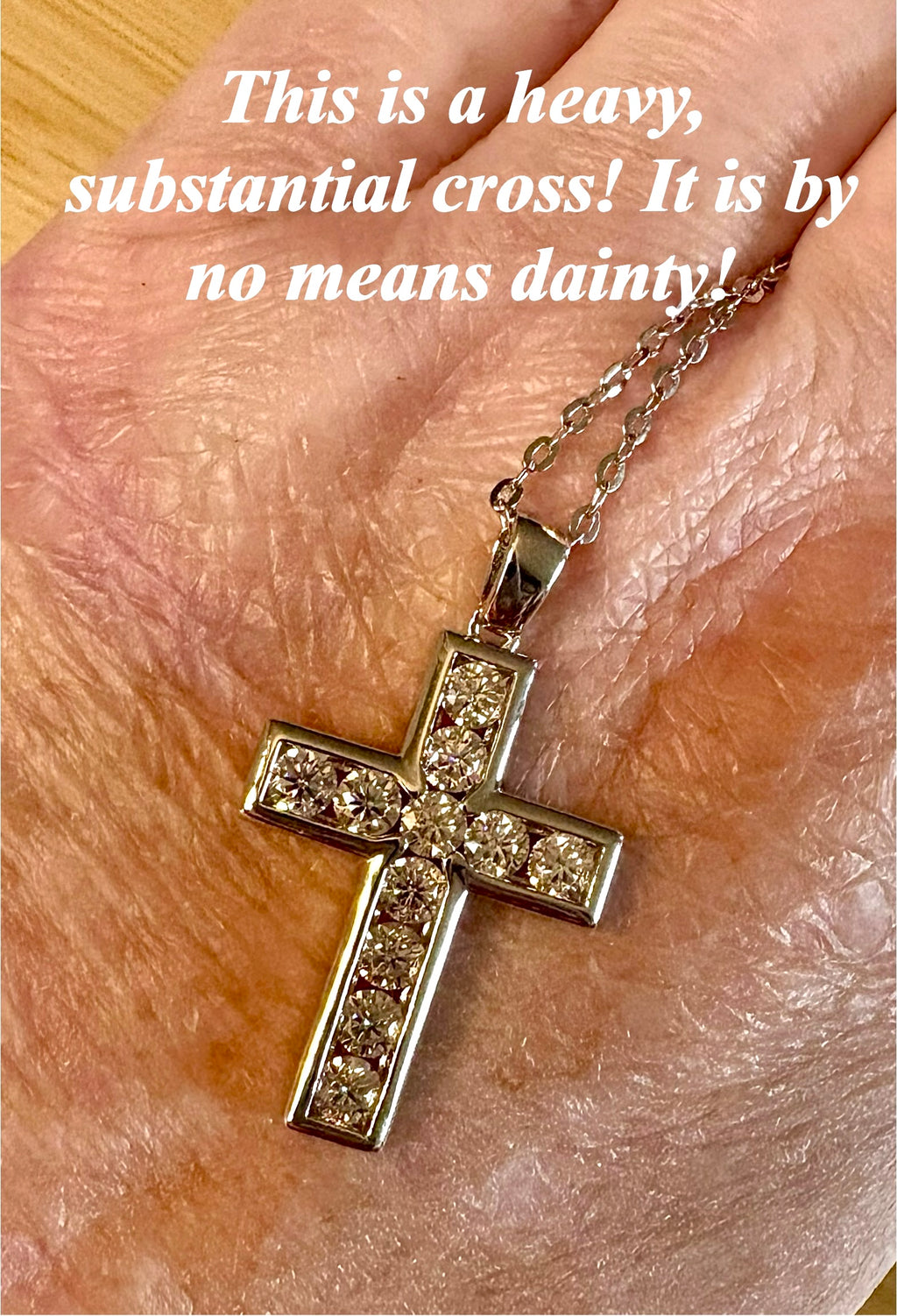 Moissanite necklace. A beautiful 2.2cttw certified Moissanite cross with channel-style stone setting. Classy, elegant, contemporary and très chic!