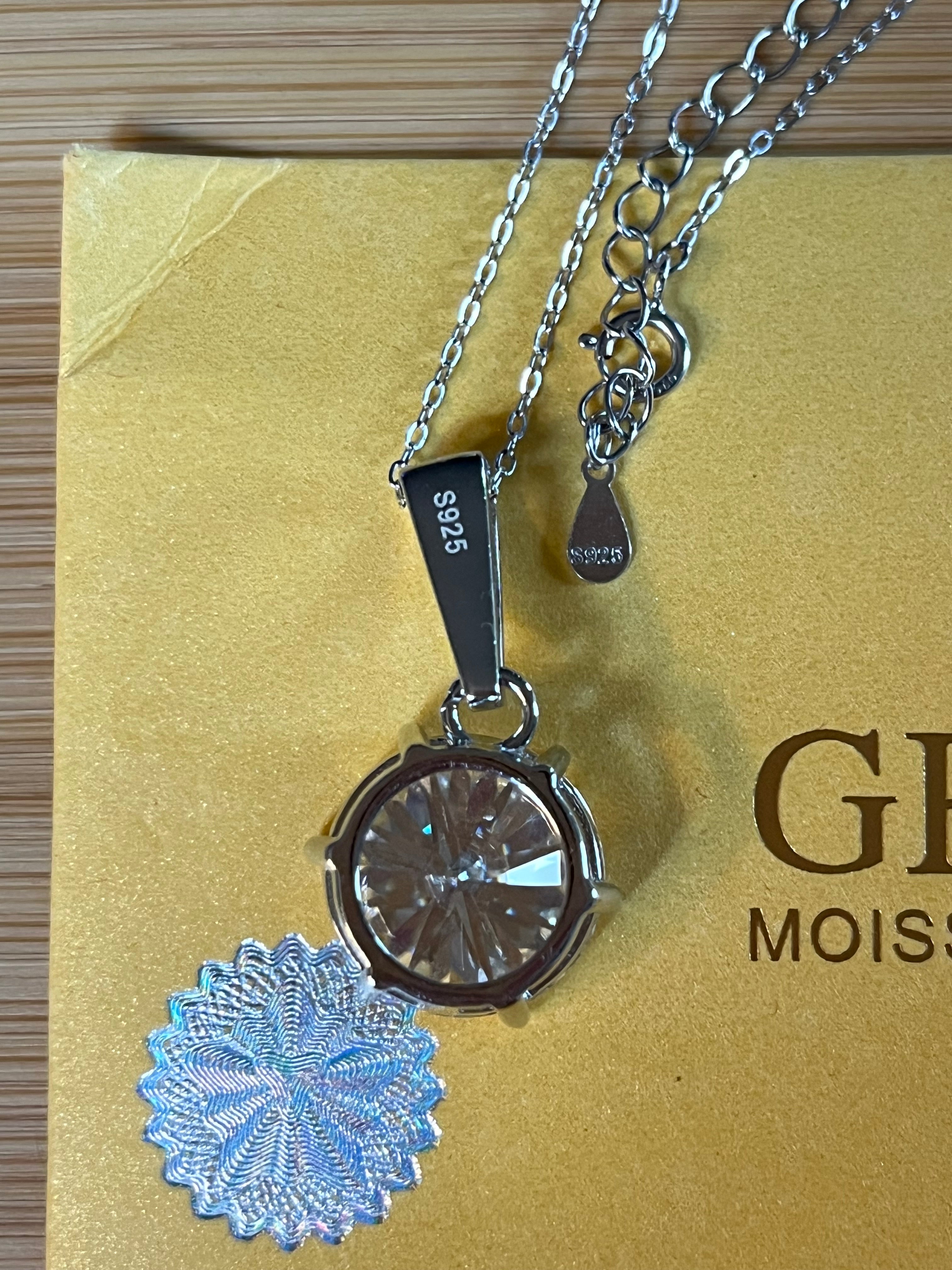 10ct certified Moissanite pendant necklace! The GREAT-granddaddy of all my solitaire necklaces!