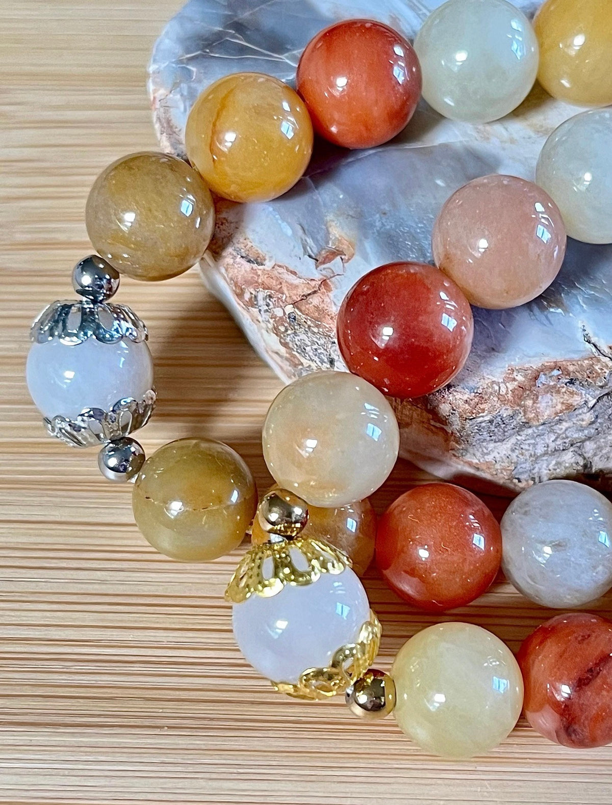 Quartzite bracelet. The “Butternut Squash” bracelet joins the Holiday Collection lineup! It’s perfect for autumn and Thanksgiving!