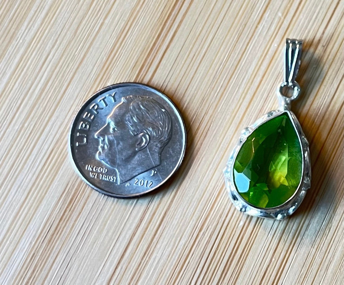 GENUINE gemstone pendants set in 925 sterling silver! Lab-grown and 100% identical to nature-grown in every way except the high price tag!