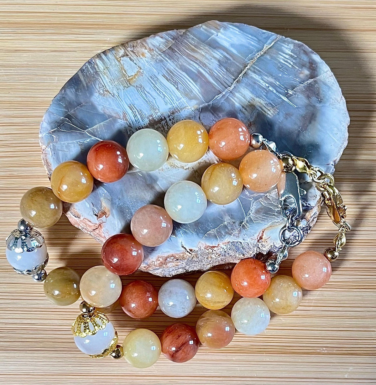 Quartzite bracelet. The “Butternut Squash” bracelet joins the Holiday Collection lineup! It’s perfect for autumn and Thanksgiving!