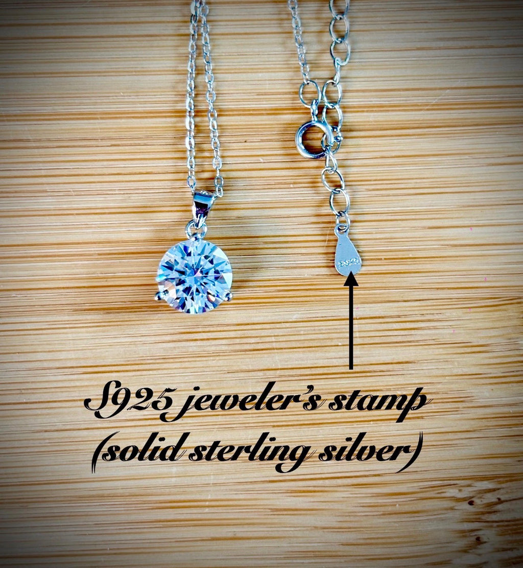 Moissanite necklace. A bright, white 3ct Moissanite solitaire in a minimalist sterling silver 3-prong mounting! Just gorgeous!