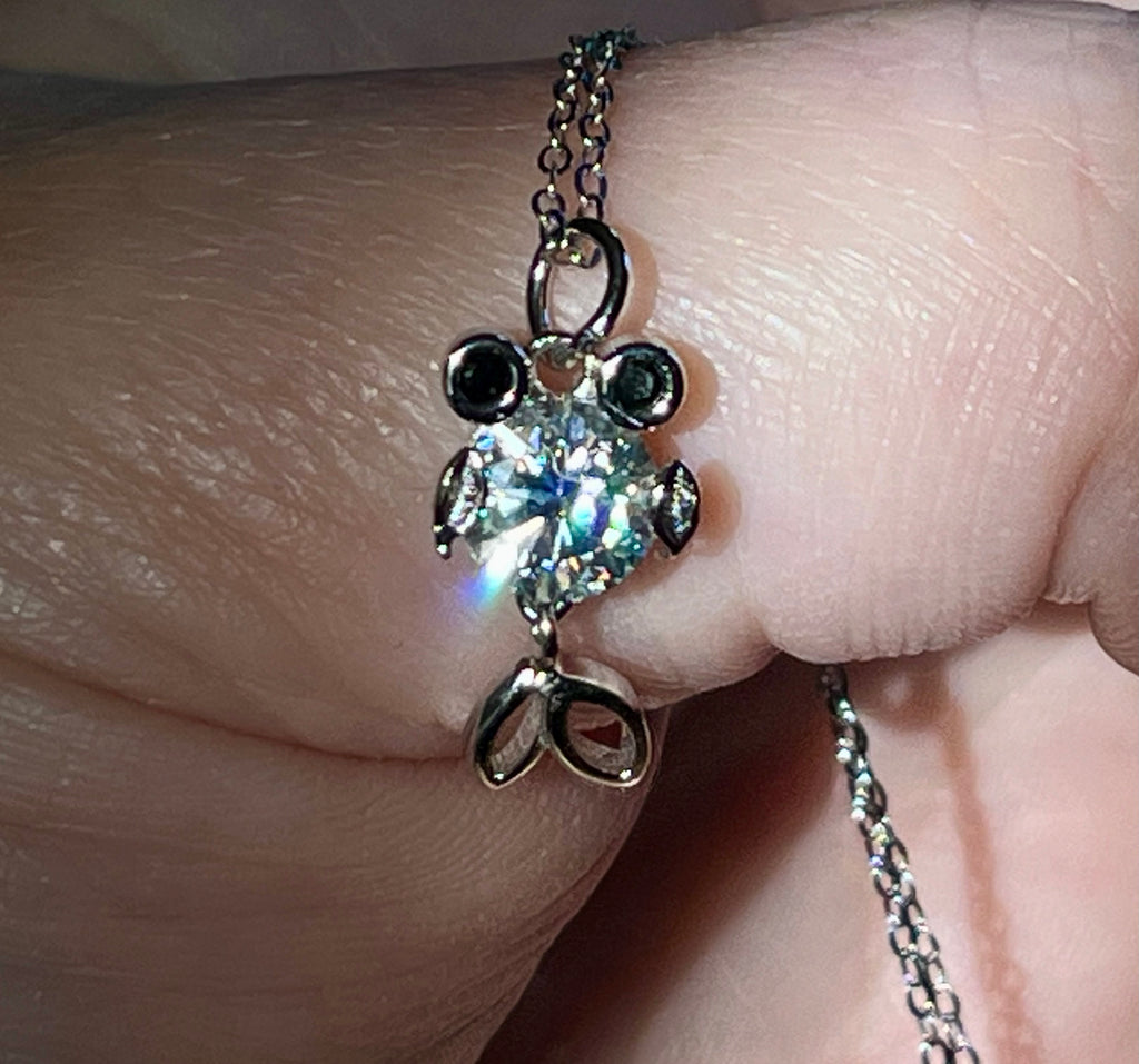 One fish, two fish, small fish, HUGE fish! A 1ct Moissanite or 10ct Moissanite necklace!