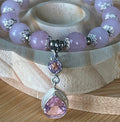 Rose quartz bracelet with 10mm Brazilian rose quartz beads and durable stainless steel components! The morganite pendant is optional.