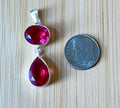 Rubellite tourmaline pendant, citrine pendant, London blue topaz pendant and manmade opal pendant. All solid sterling silver pendants!