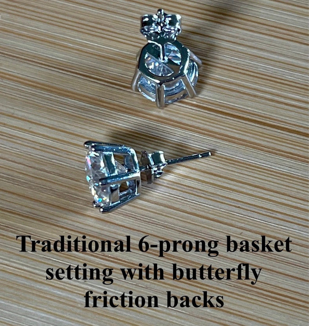 Certified Moissanite studs. A certified pair of 2ctw, 4ctw or 6ctw round brilliant Moissanite studs are your perfect everyday earrings!