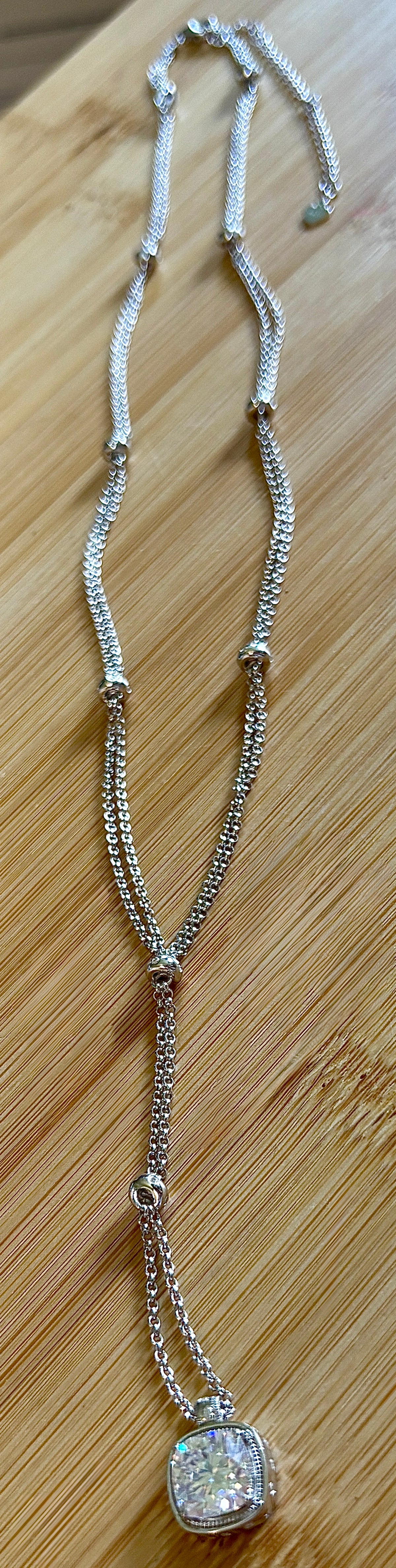 The 3ct certified cushion-cut “Twilight Twinkle” necklace, a limited edition neckpiece (50 only)! A Hand Knotted Jewelry exclusive!