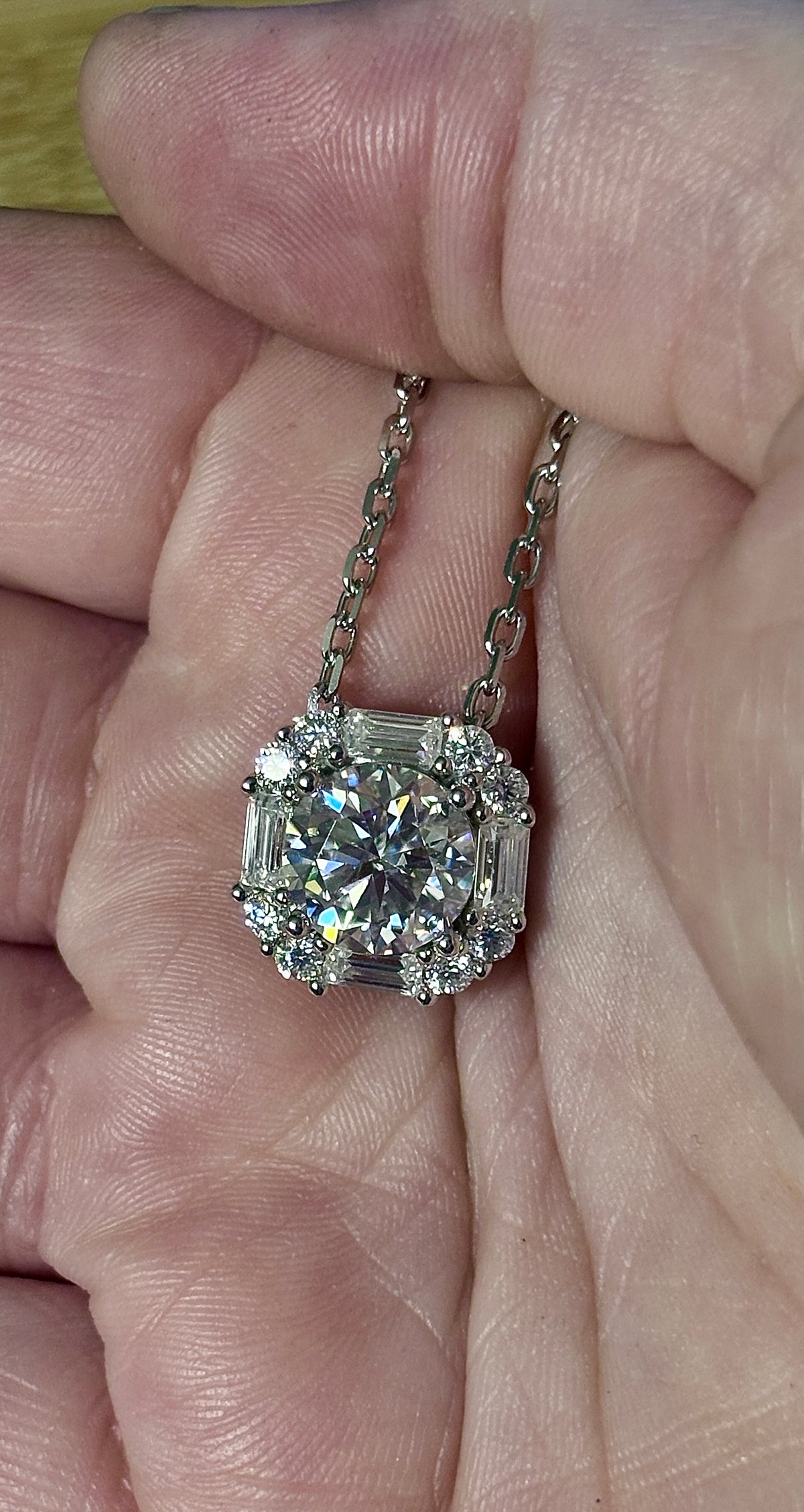 5.8ctw “Opulent Octagon” fully Moissanite pendant necklace in sterling silver and 18k!
