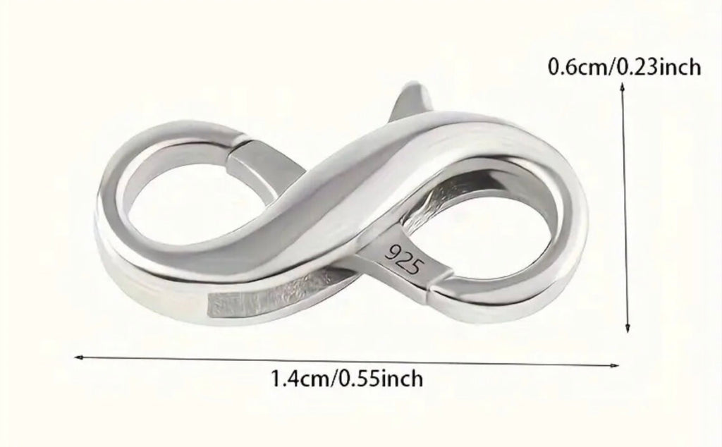 Sterling silver double lobster claw clasps, stainless steel charm keepers, 925 earring rings/charm holders and other miscellaneous jewelry items.