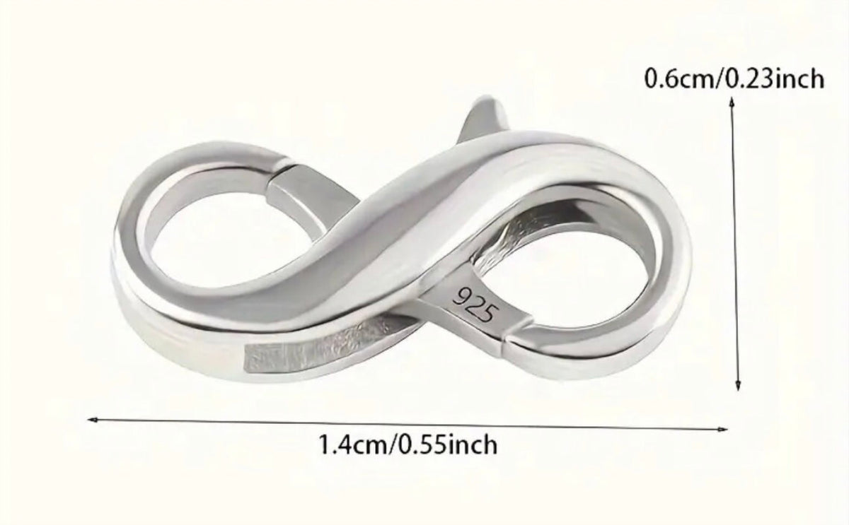 Sterling silver double lobster claw clasps, stainless steel charm keepers, 925 earring rings/charm holders and other miscellaneous jewelry items.