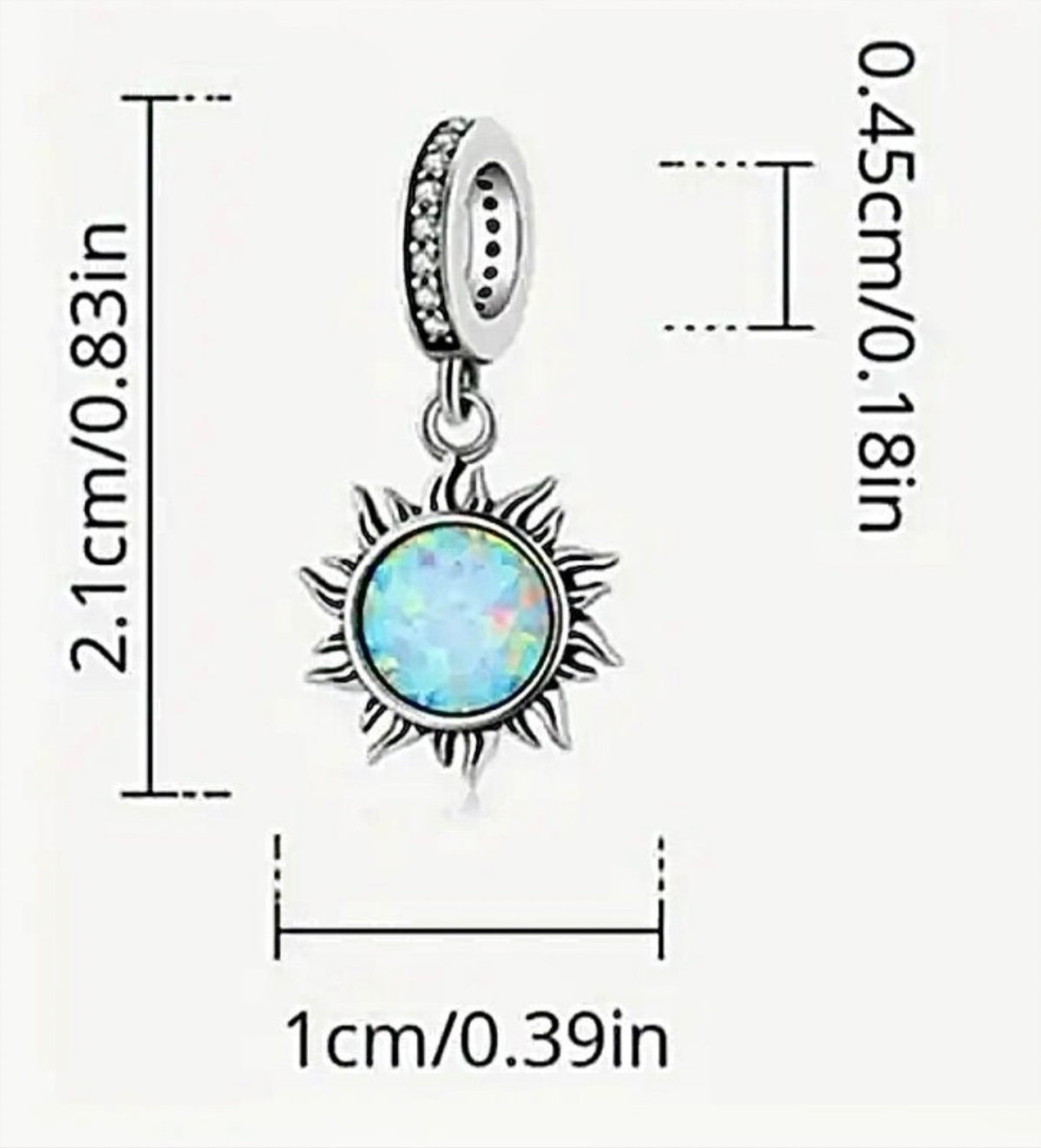 Rose charms and created opal charm! All solid sterling silver charms!