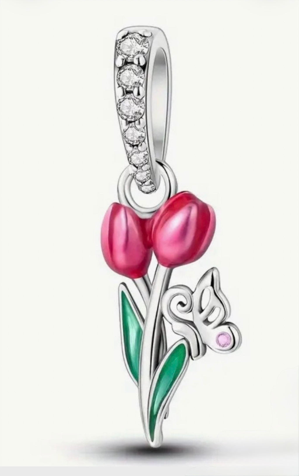 Butterfly charm, flower charm and fleur de lis charm! All solid sterling silver charms!