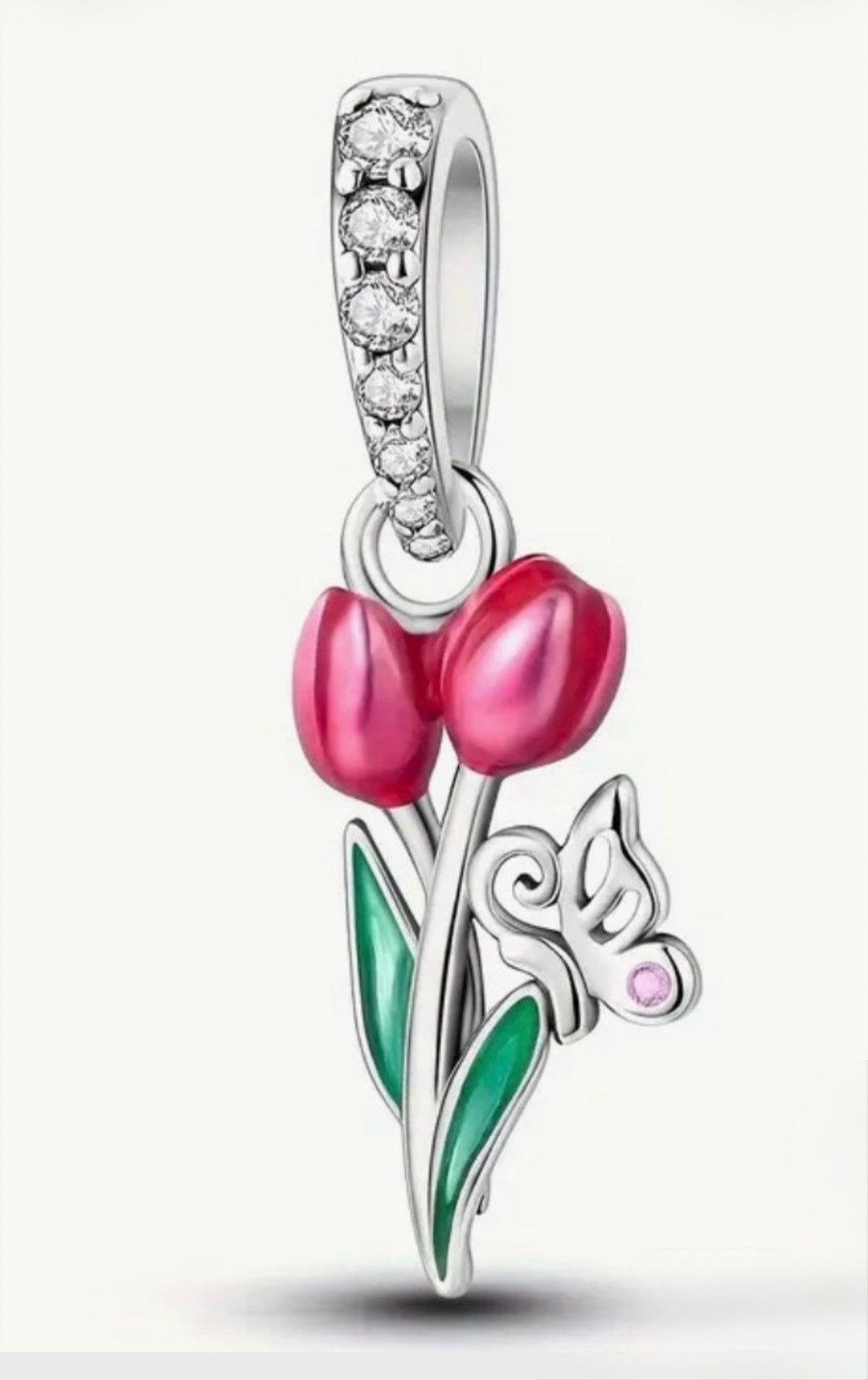Butterfly charm, flower charm and fleur de lis charm! All solid sterling silver charms!