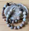 Alashan agate bracelet. AAA semiprecious Alashan agates with silvery or golden stainless steel hardware! The treasures of the Gobi Desert!