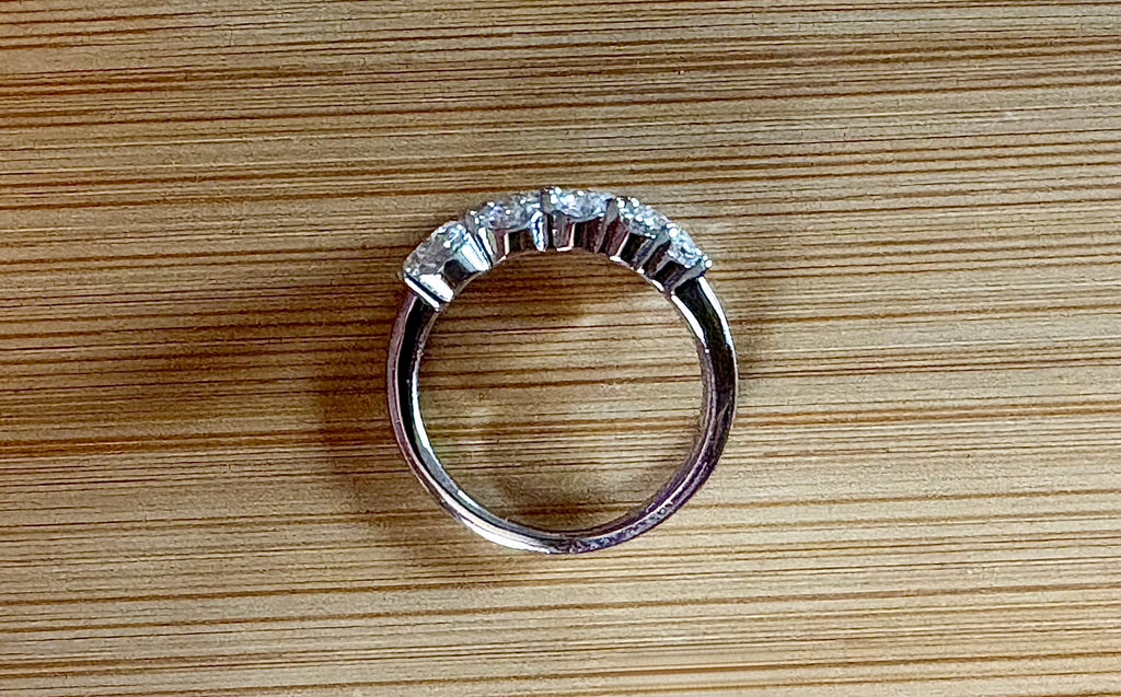 Moissanite ring. A deliciously decadent, sparkling 3.46cttw certified Moissanite bypass ring in heavy sterling or ARGENTIUM silver and 18k!