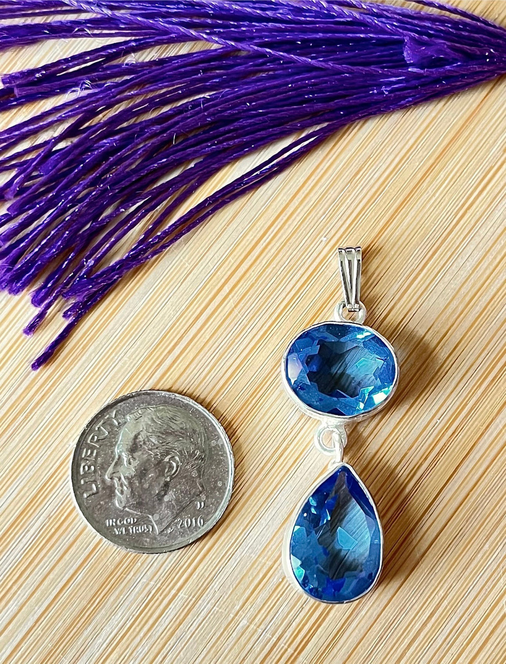Lab tanzanite pendant and lab morganite pendants, and natural amethyst and moonstone pendants. All in solid sterling silver!