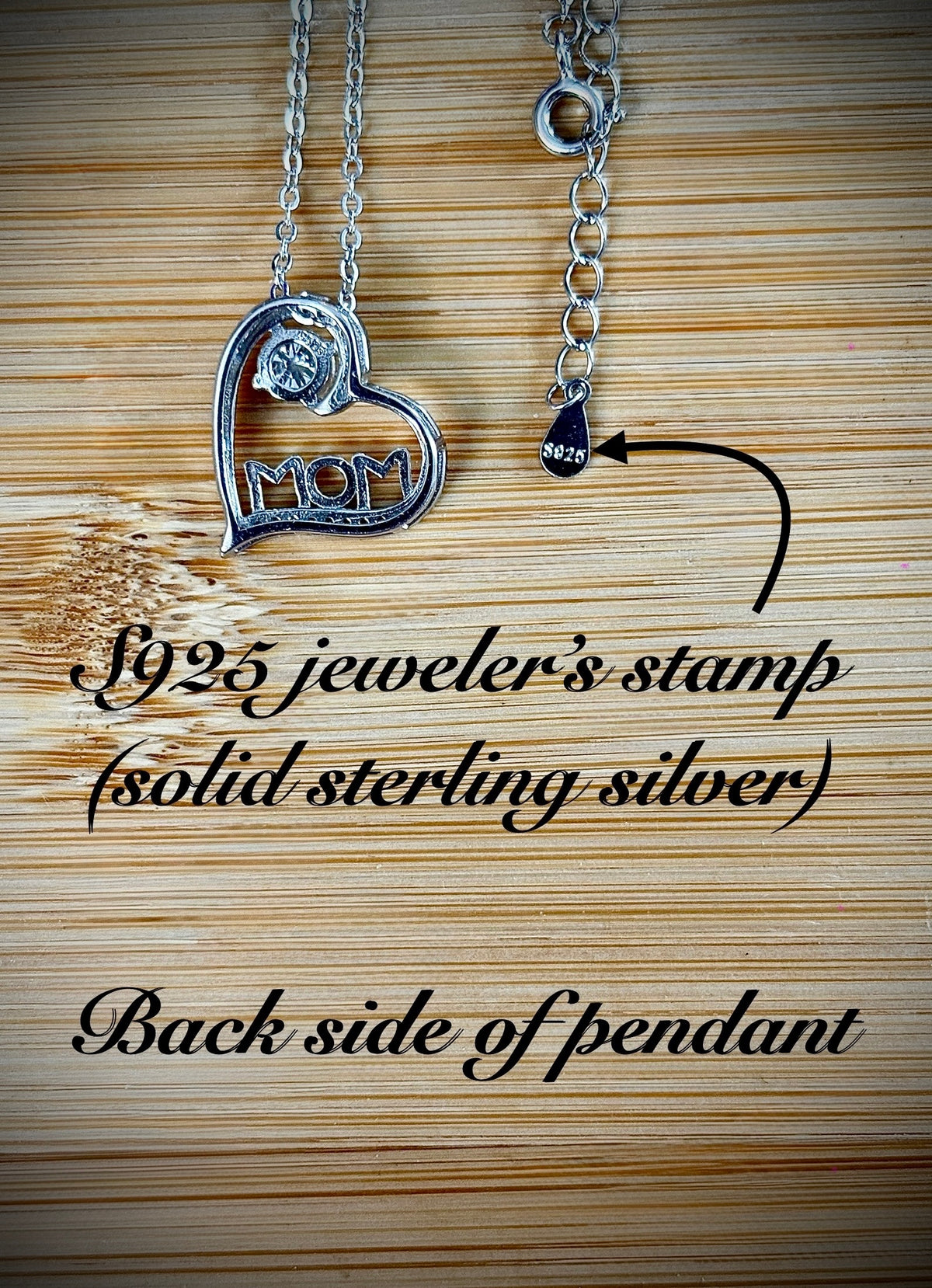 Moissanite necklace. A certified 1/2ct round radiant Moissanite in a pendant just for your mom or because you’re a mom, in sterling silver with zircon accents!