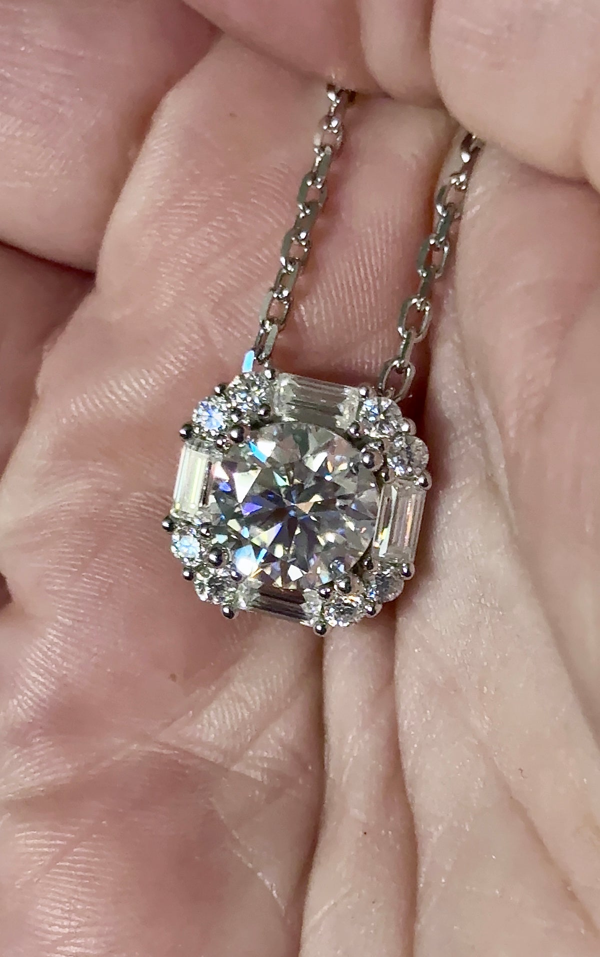 5.8ctw “Opulent Octagon” fully Moissanite pendant necklace in sterling silver and 18k!