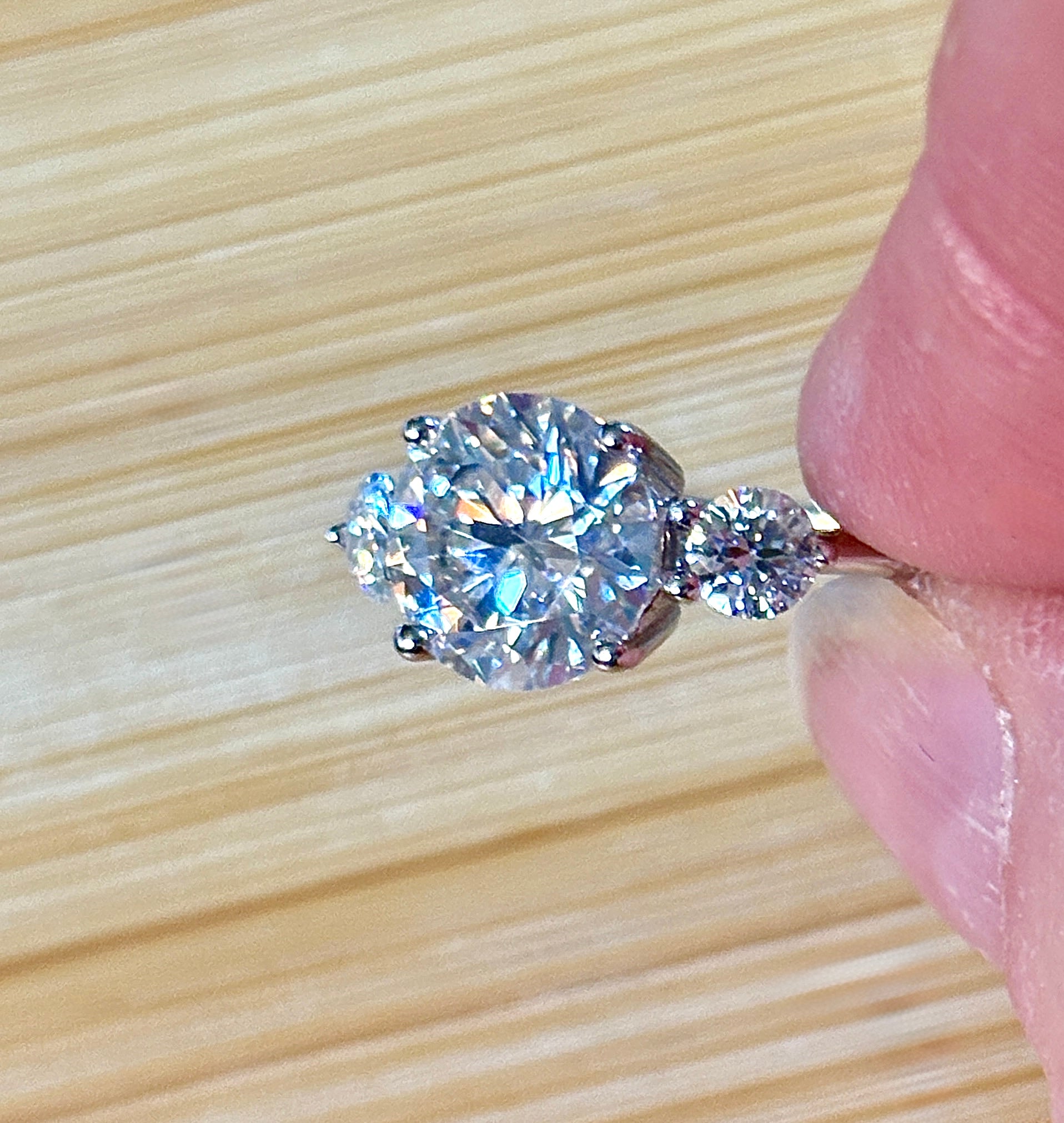 Moissanite bridal set. A certified 3ct Moissanite with a FULLY Moissanite double ring guard, for 5.08cttw! Wear them separately or together!