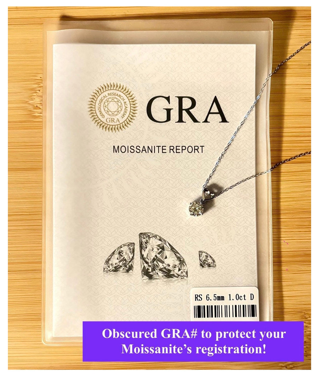Moissanite necklace. A romantic heart-shaped pendant featuring a certified 1ct round WHITE or BLUE round brilliant Moissanite in sterling silver!