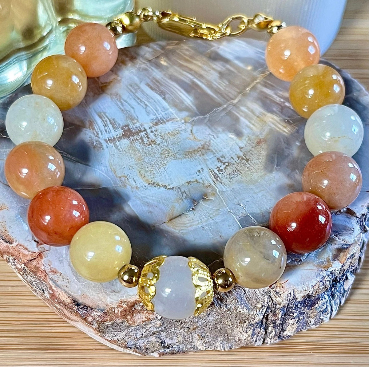 Quartzite bracelet. The “Butternut Squash” bracelet joins the Holiday Collection lineup! It’s perfect for autumn and Thanksgiving!