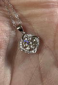 Moissanite necklace. Certified 1ct Moissanite “Quasar” design pendant! Be the star of the show wearing this unique, contemporary design!