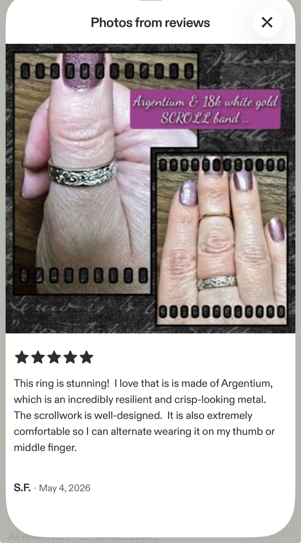 Durable *genuine* 935 Argentium & 18k everyday bands to pair with my rings or wear alone! Sturdy silver resistant to tarnishing and dings!