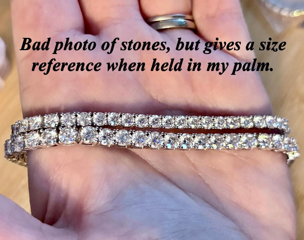 The certified “Ultimate Moissanite Tennis Bracelet” with masterful construction and “invisible” clasp in Argentium OR sterling silver!