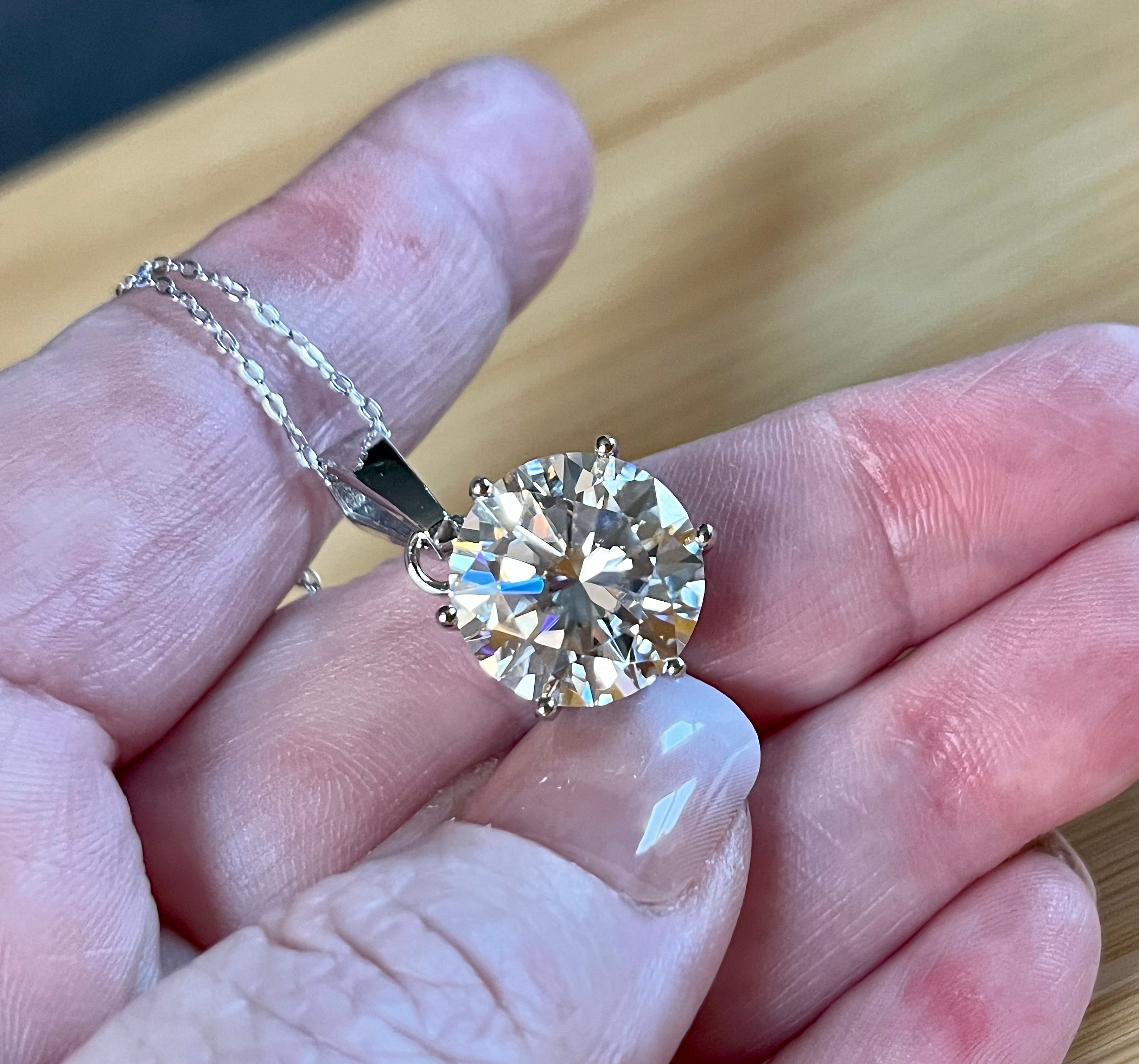 10ct certified Moissanite pendant necklace! The GREAT-granddaddy of all my solitaire necklaces!