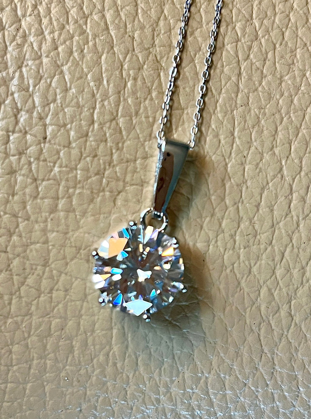 10ct certified Moissanite pendant necklace! The GREAT-granddaddy of all my solitaire necklaces!