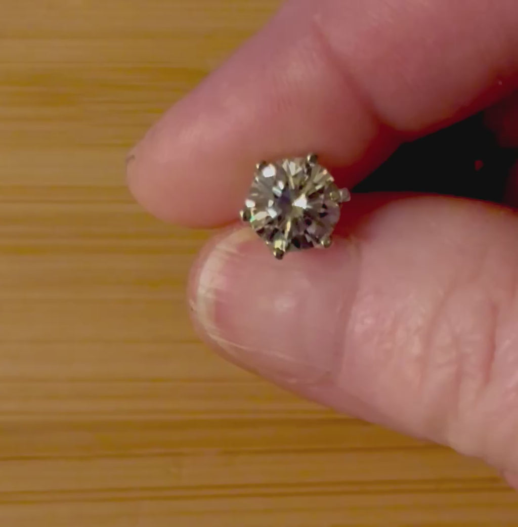 Certified Moissanite studs. A certified pair of 2ctw, 4ctw or 6ctw round brilliant Moissanite studs are your perfect everyday earrings!