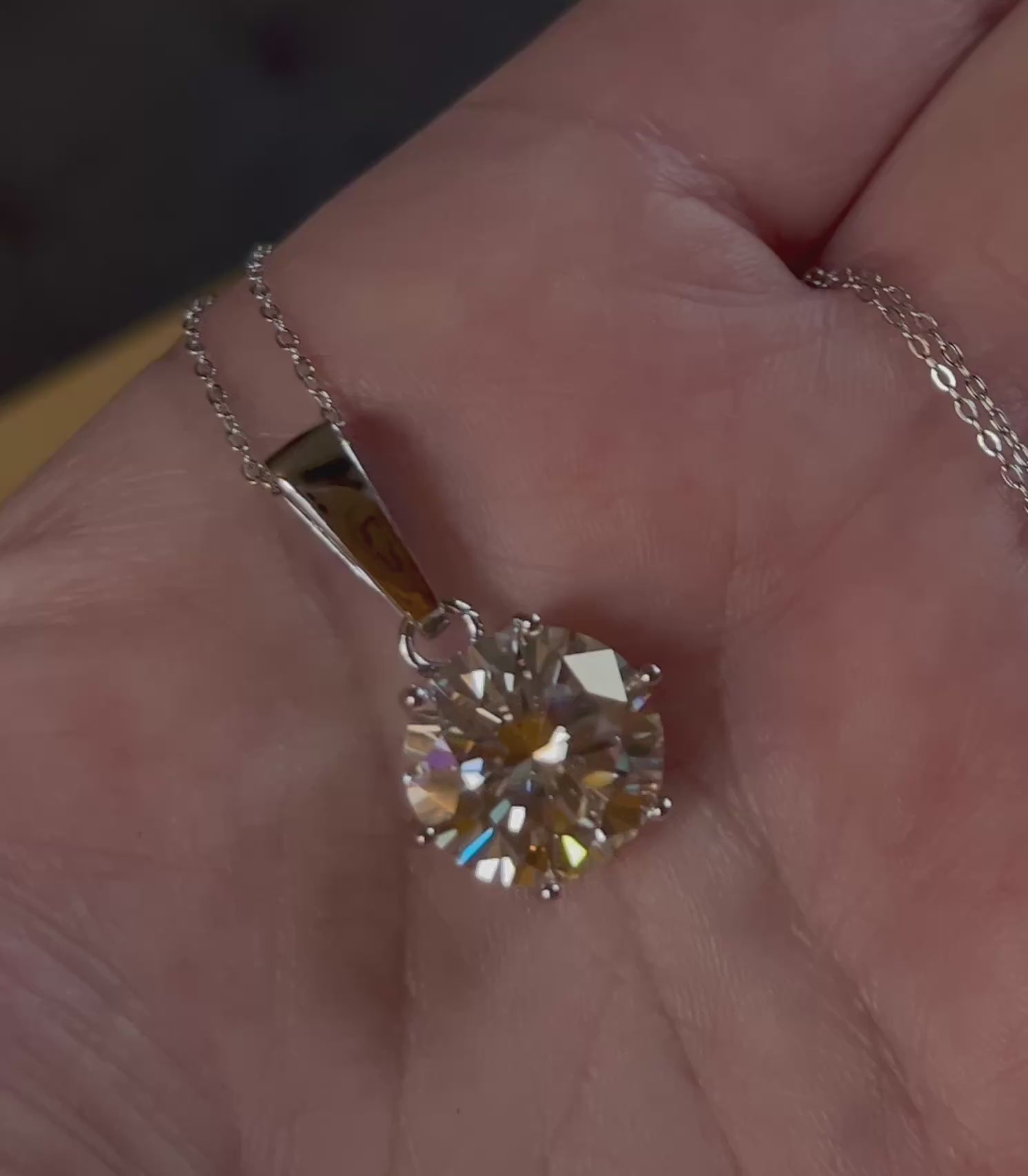 10ct certified Moissanite pendant necklace! The GREAT-granddaddy of all my solitaire necklaces!