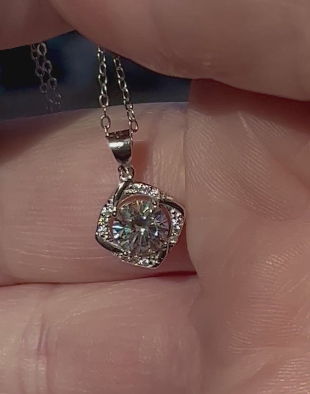 Moissanite necklace. Certified 1ct Moissanite “Quasar” design pendant! Be the star of the show wearing this unique, contemporary design!