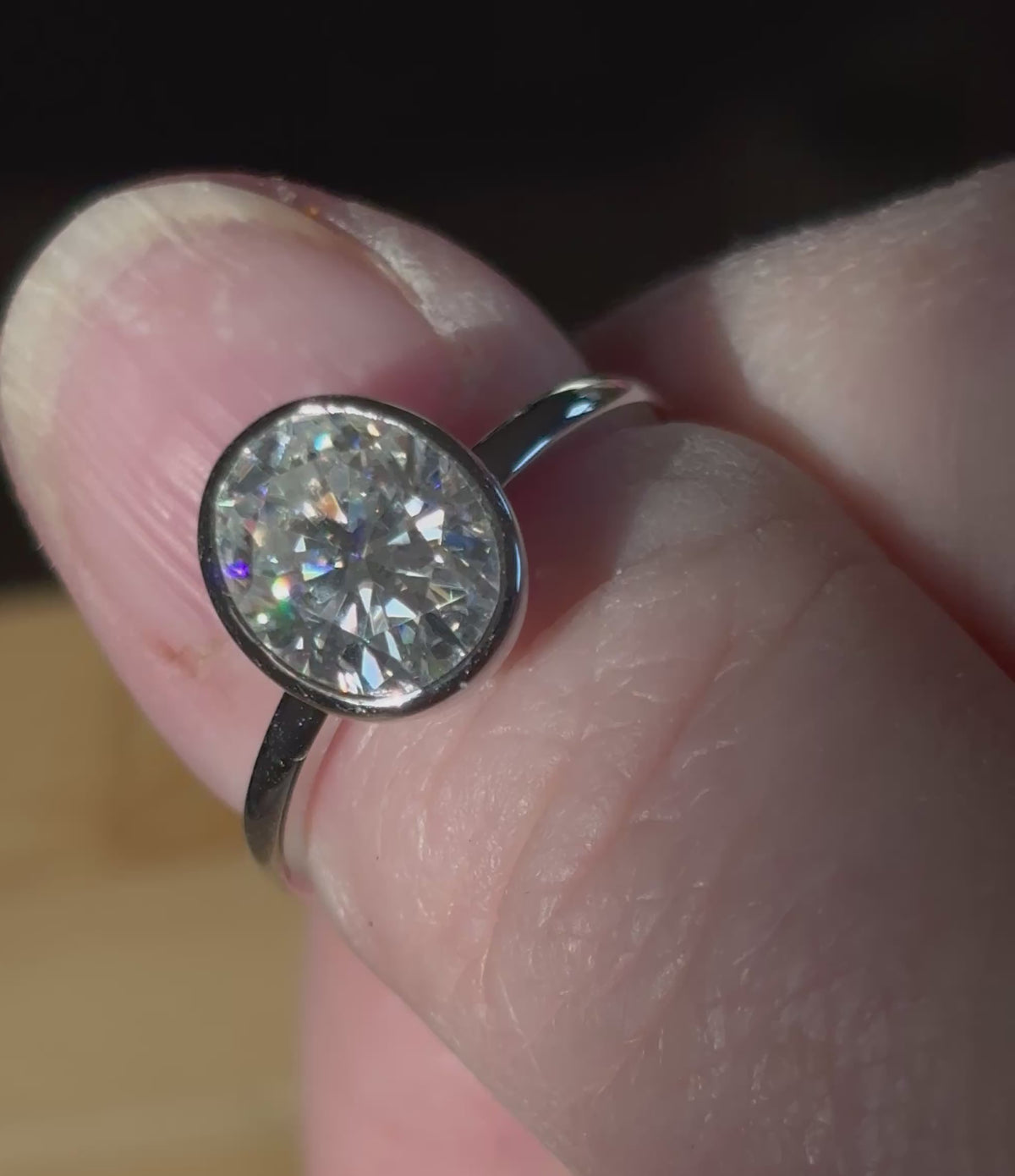 Moissanite ring. A 3ct oval in a hybrid basket + bezel of sterling OR Argentium silver! A Hand Knotted Jewelry EXCLUSIVE!